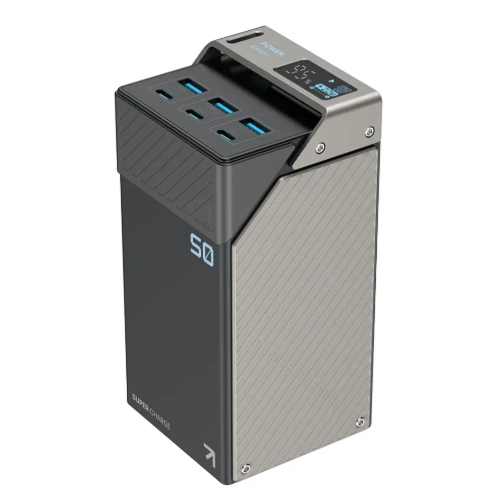 Powerology 50000mAh Power Bank 65W 3×PD Type-C and 3×USB-A