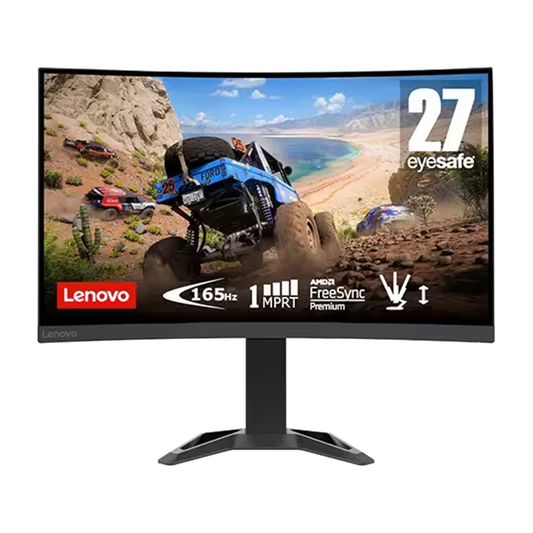 Lenovo G27c-30 27" FHD Curved Gaming Monitor wih Eyesafe (VA, 165Hz 1ms, HDMI DP, FreeSync Premium, Speakers, Tilt/Lift)