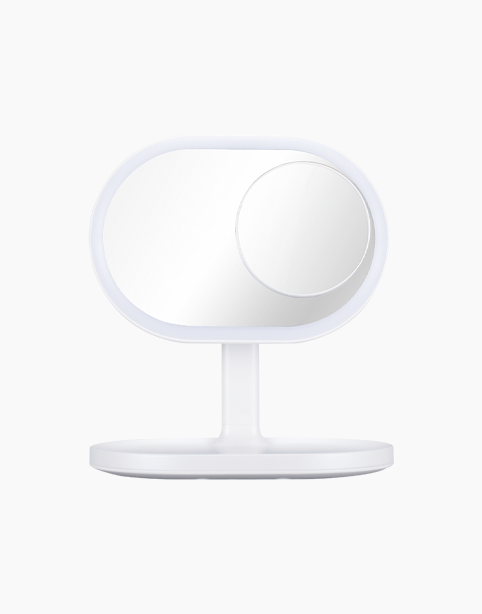 MOMAX Q.LED Mirror wireless charging and Bluetooth Speaker - White