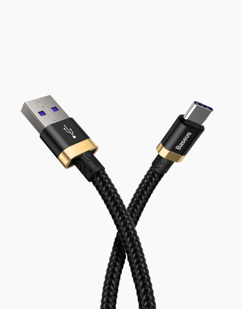 Baseus Purple HW Flash Charge Cable USB to Type-C 40W Black