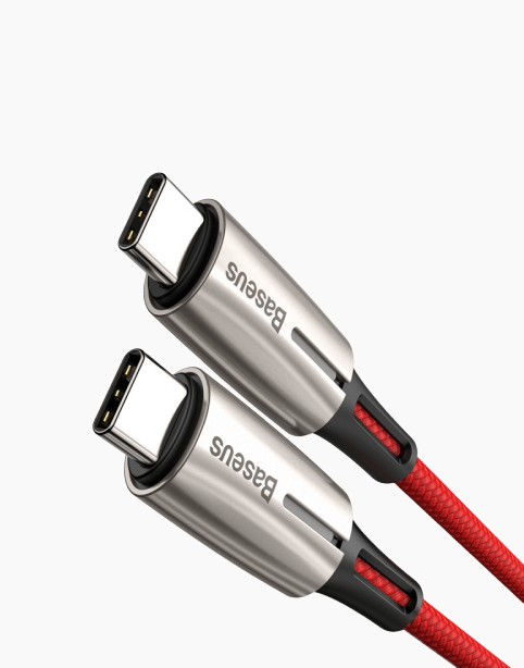 Baseus Water Drop Lamp PD 60W Flash Charge For Type-C to C cable Red