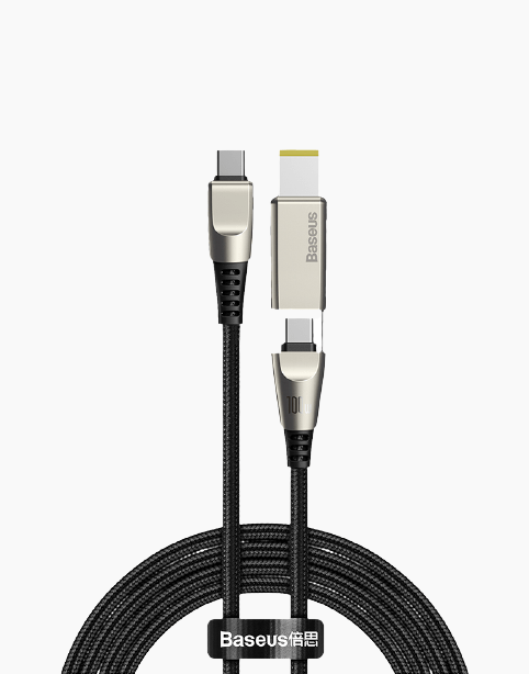 Baseus Flash Series 2 in 1 Cable Type-C to C+DC Square Head 100W 2m Black