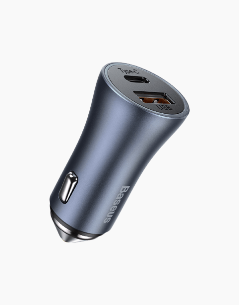 Baseus Golden Contactor Pro Dual Fast Car Charger U+C 40W - Dark Gray