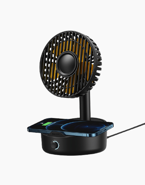 Baseus Hermit desktop wireless charger with oscillating fan - Black