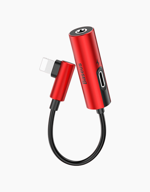 Baseus L42 iPhone Converter to iP & 3.5mm audio jack Red