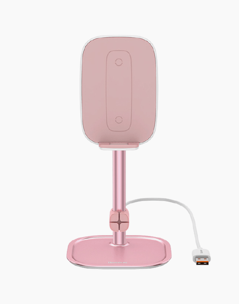 Baseus Literary Youth Desktop Bracket Fast Wireless Charging 15w Rose