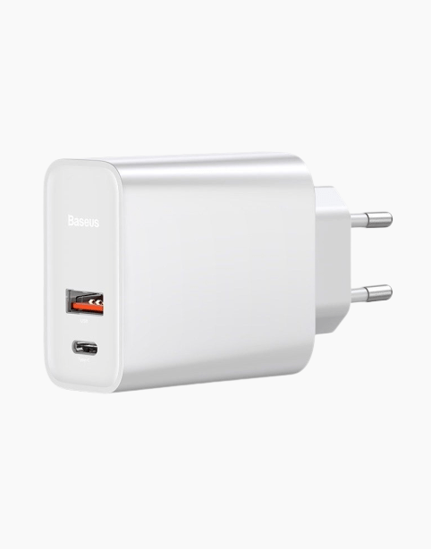 Baseus Speed PPS 30W/5A Type-C PD + USB Q3.0 Fast Charger | White