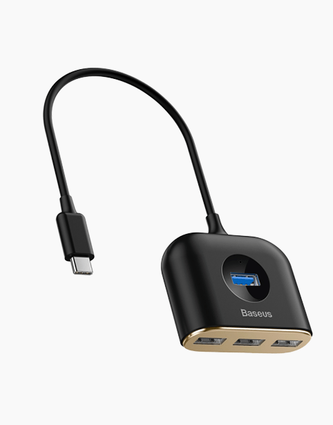 Baseus Square Round HUB Type C To USB3*1+USB2*3+ Micro 1m Black