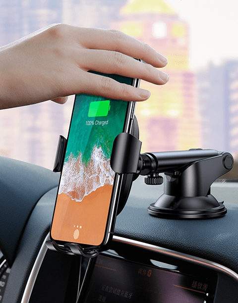 Gravity By Baseus QI Wireless Charging Quick Charger Car Mount Phone Holder