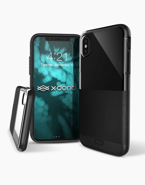 Dash Leather By X-Doria Anti Shocks For iPhone X – Half Transparent / Leather
