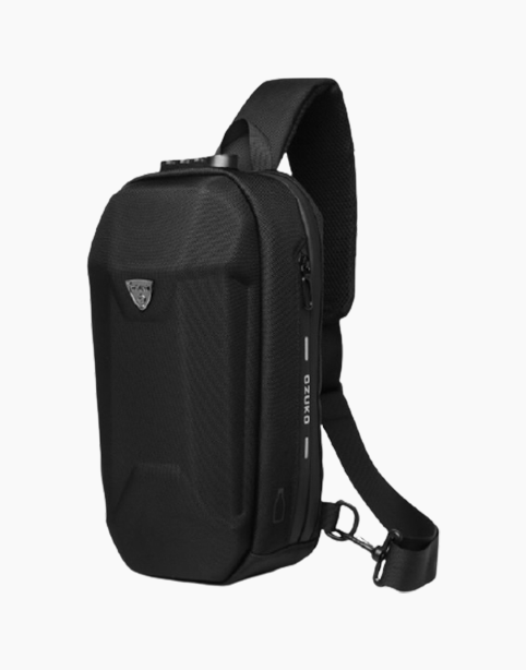 Ozuko Cross Bag, Anti Shocks & Waterproof With USB - Black
