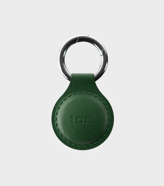 Tap NFC Keychain - Share Everything With A Tap - Handmade Natural Leather - Green