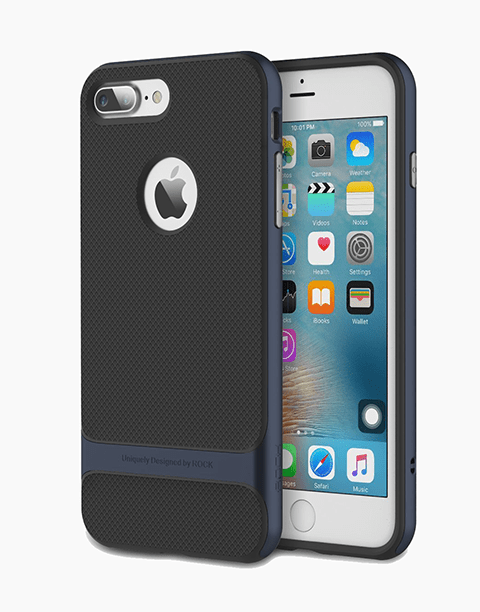Royce Series By Rock Dual Layer Thin & Slim Shockproof Case for iPhone 7 Plus - Black/Navy