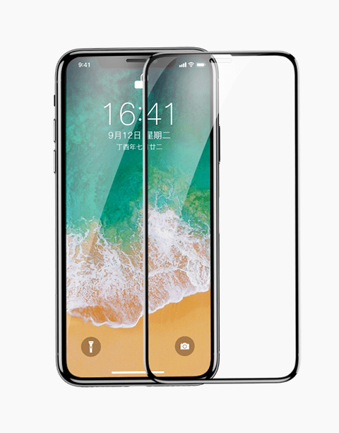 Arc-surface By Baseus 0.23mm Tempered Glass For iPhone X Black