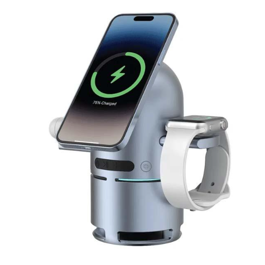 Powerology 15W 3-in-1 MagSafe Wireless Charger with Speaker & Touch Button 1000mAh