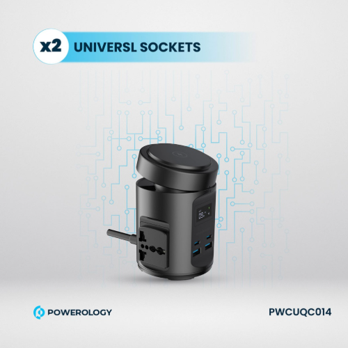 Powerology Magsafe Power Hub PD 65W 2X Universal Sockets 2200W