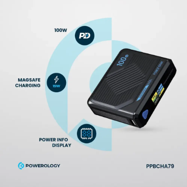 Powerology 100W MagSafe Wireless Charger Power Bank 20000mAh