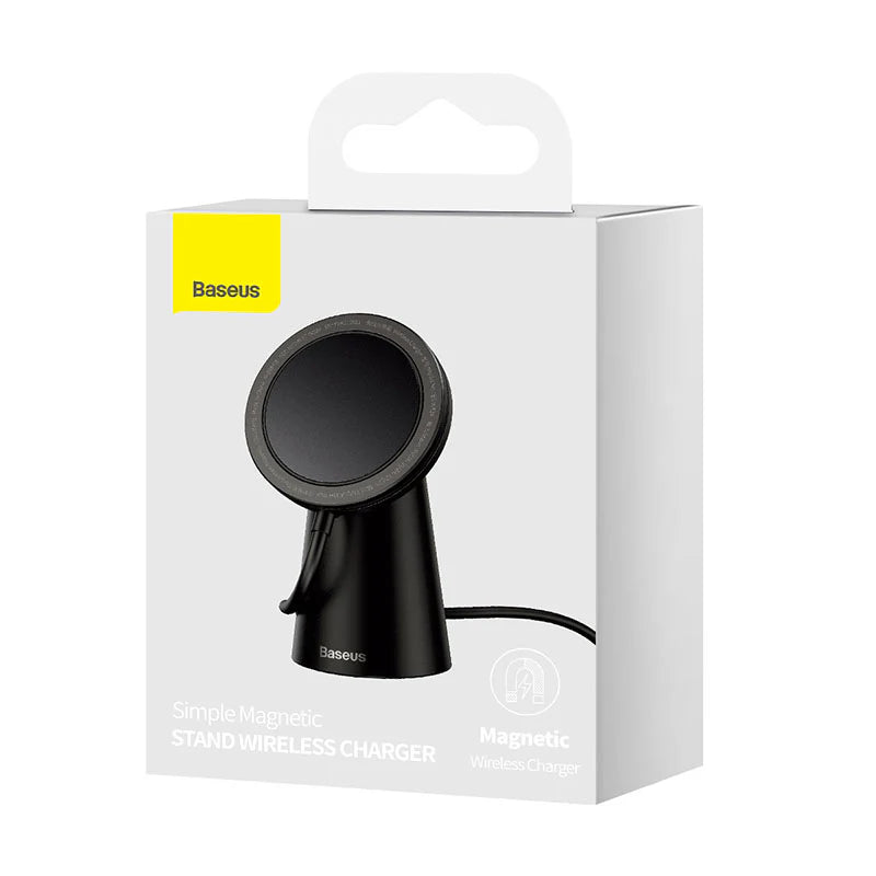Baseus Simple Magnetic شاحن لاسلكي و ستاند يدعم MagSafe