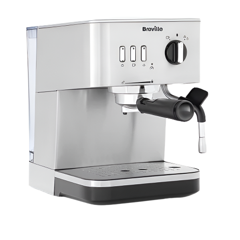 Breville Bijou Espresso Machine | Automatic and Manual Espresso, Cappuccino & Latte Maker | 15 Bar Pump | Steam Wand | Silver [VCF149]