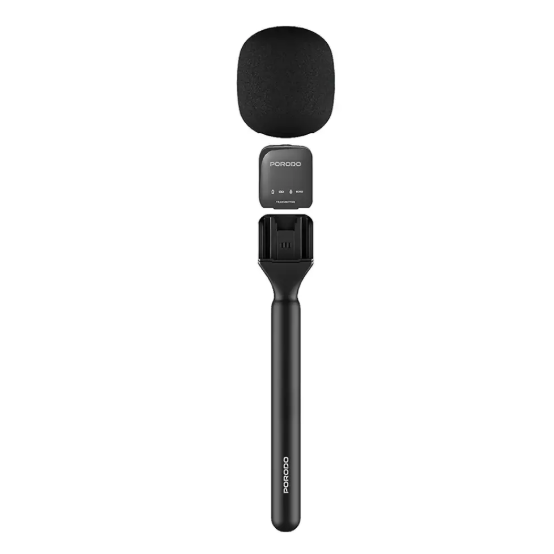Porodo Two-Device Connect Handheld Lavalier Microphone - Black