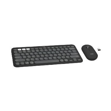 Logitech Pebble 2 Combo Slim, multi-device Bluetooth® keyboard and mouse with customizable keys and button -Black