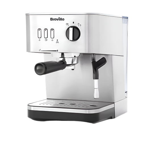 Breville Bijou Espresso Machine | Automatic and Manual Espresso, Cappuccino & Latte Maker | 15 Bar Pump | Steam Wand | Silver [VCF149]