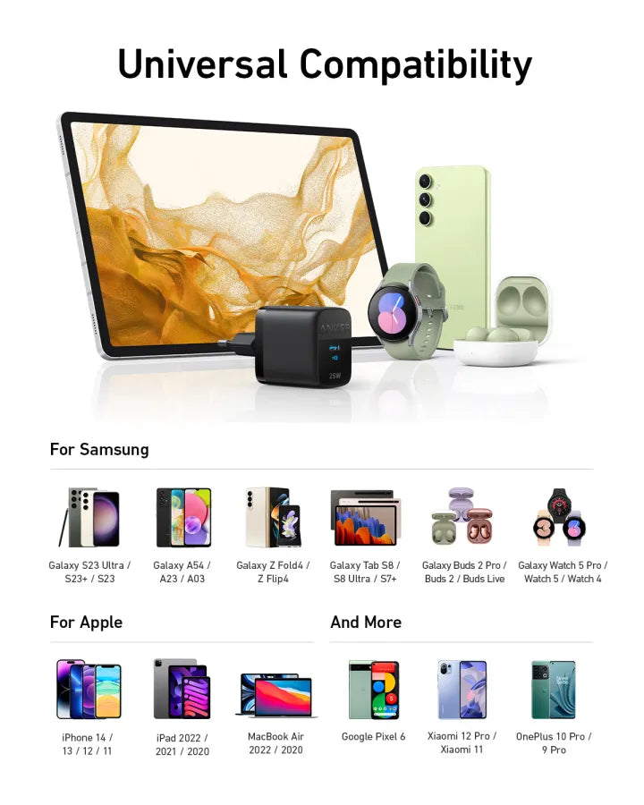 Anker 312 Wall Charger Ace 2, 25W Fast Charging