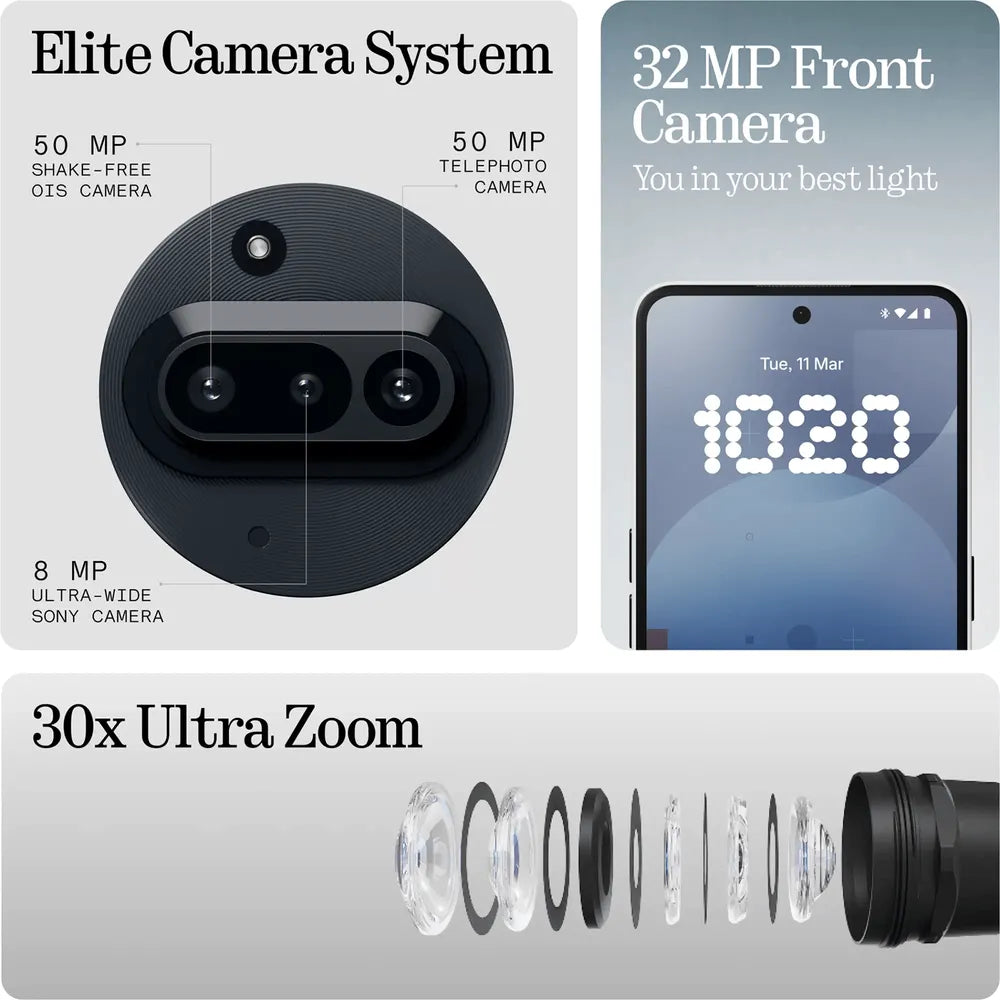 Nothing Phone (3a) 5G 6.77" AMOLED, 120Hz, Snapdragon 7s Gen 3 (4 nm), 50 MP Camera,  Fingerprint (under display, optical)