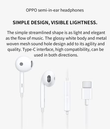 OPPO Headset USB Type C White