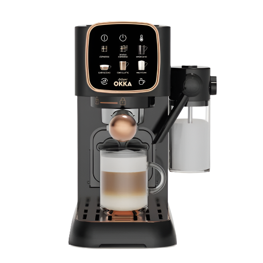 Arzum OKKA Solo M Semi Automatic Espresso Machine - OK0032-0400 - Black & Copper
