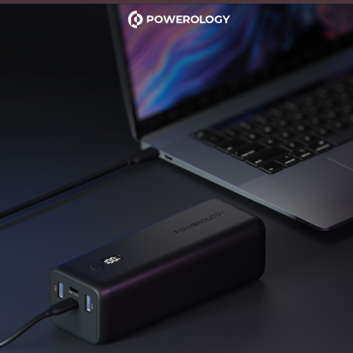 Powerology Onyx Dual USB-C Power Bank 30000mAh PD 100W