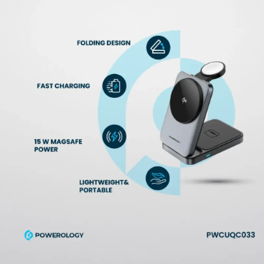 Powerology Qi2 Fast Charging Multi-Device Hub 15W