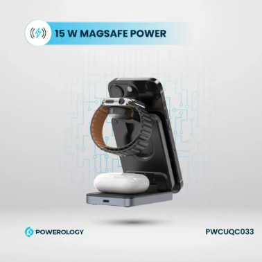 Powerology Qi2 Fast Charging Multi-Device Hub 15W