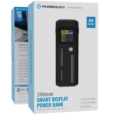 Powerology 27000mAh Smart Display Power Bank