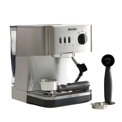 Breville Bijou Espresso Machine | Automatic and Manual Espresso, Cappuccino & Latte Maker | 15 Bar Pump | Steam Wand | Silver [VCF149]