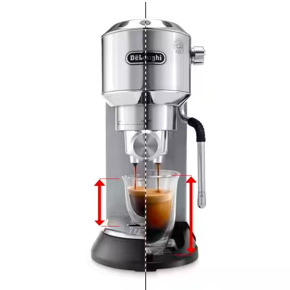 De’Longhi Dedica Style EC685 Manual Espresso Coffee Machine, 1300 Watt, 15 Bar, Silver