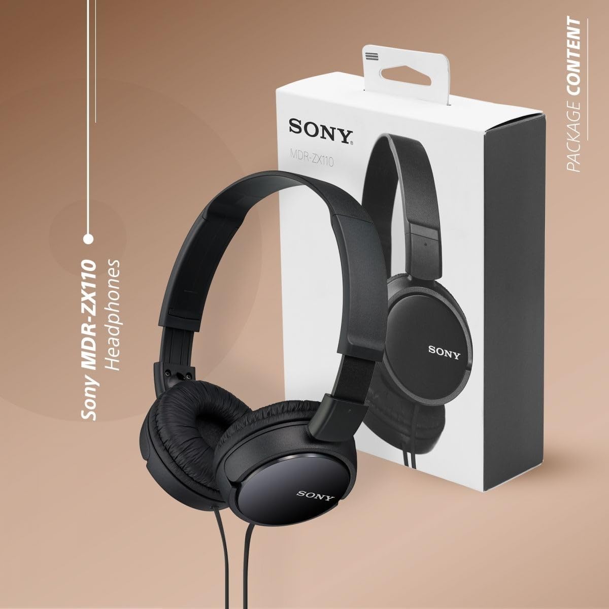 Sony MDR-ZX110AP On-Ear Wired Headphones With Mic