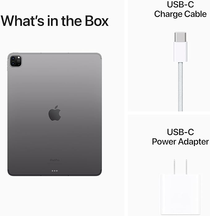 Apple iPad Pro M4 (13-inch) ,Ultra Retina XDR display2  ProMotion technology P3 wide color  True Tone  Antireflective coating  Standard glass