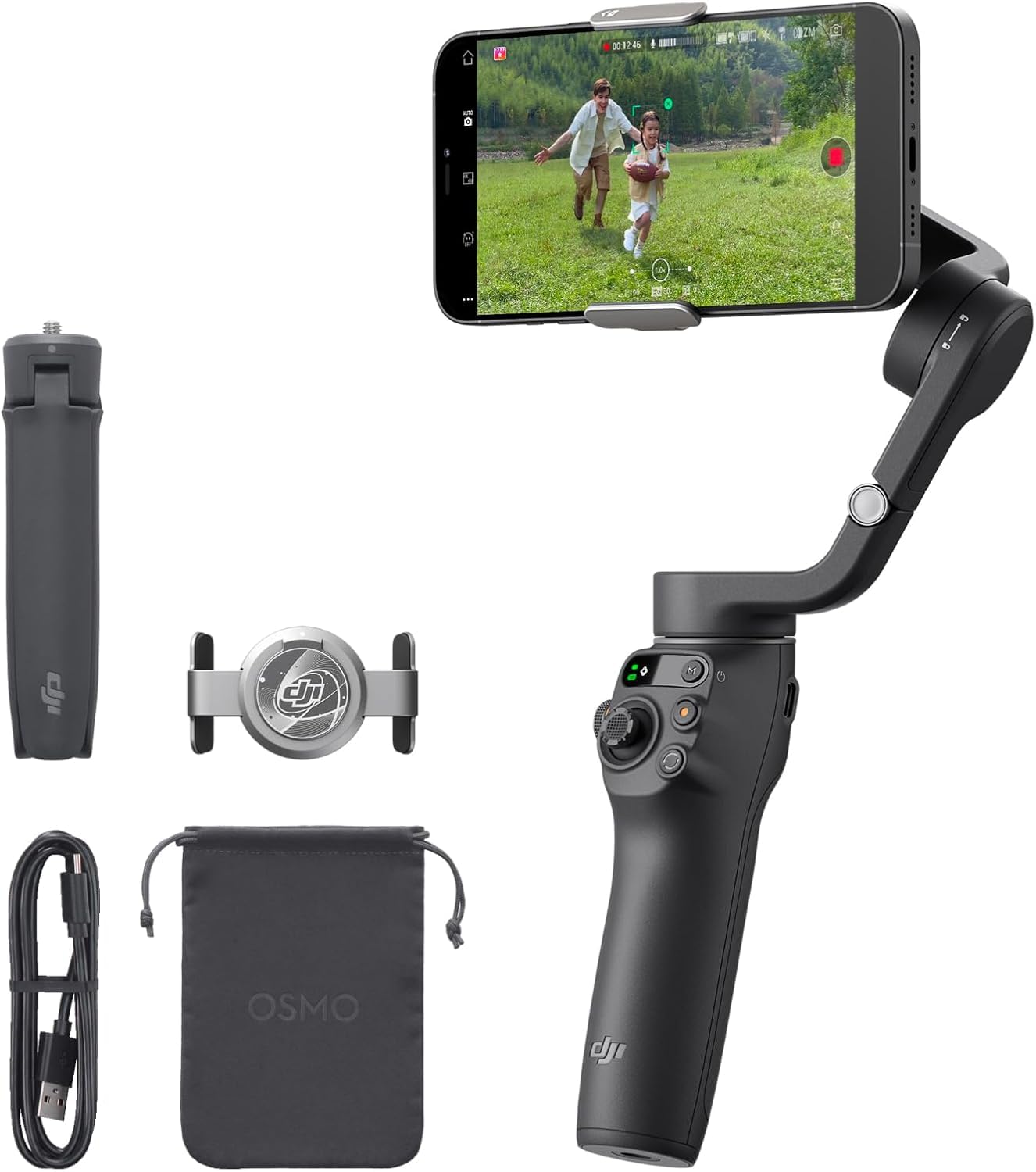 DJI OSMO Mobile 6 Smartphone Gimbal Stabilizer, 3-Axis Phone Gimbal, Built-In Extension Rod, Portable and Foldable, Android and iPhone Gimbal with ShotGuides, Vlogging Stabilizer
