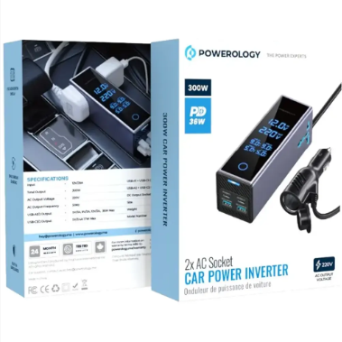 Powerology 2×AC Socket Car Power Inverter