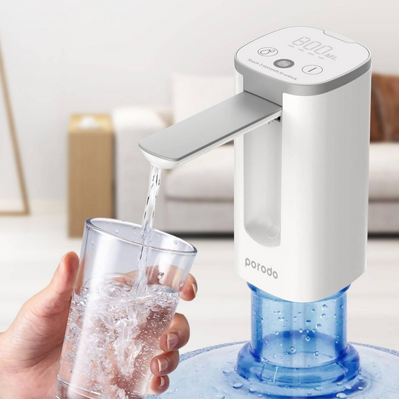 Porodo Lifestyle Mini Water Dispenser with LED Display - White