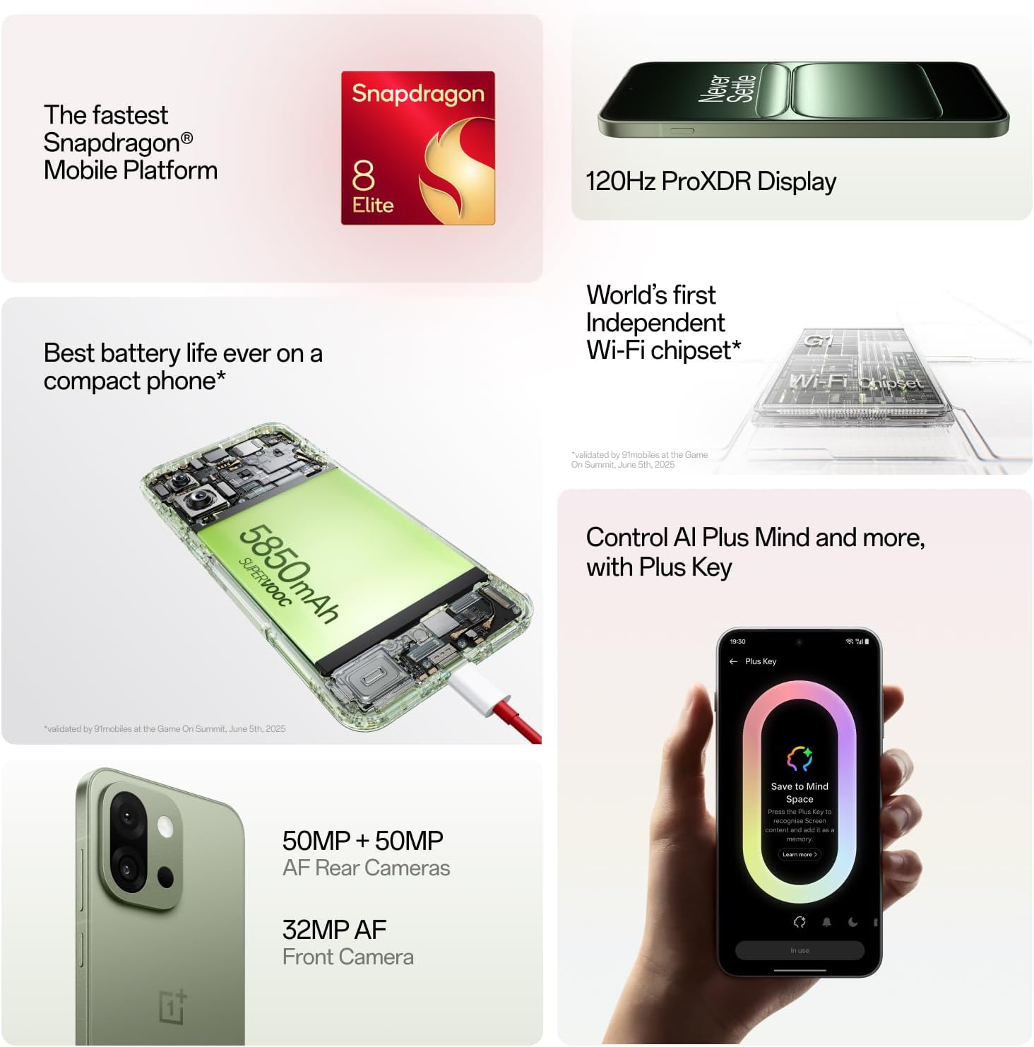 OnePlus 13s 5G smartphone with 6.32-inch LTPO AMOLED display, 50 MP camera, Qualcomm Snapdragon 8 Elite, and 5850mAh battery