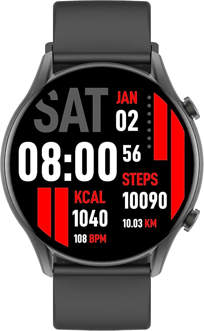 Kieslect kr calling smart watch black, 1.32 Inches, Always On Display