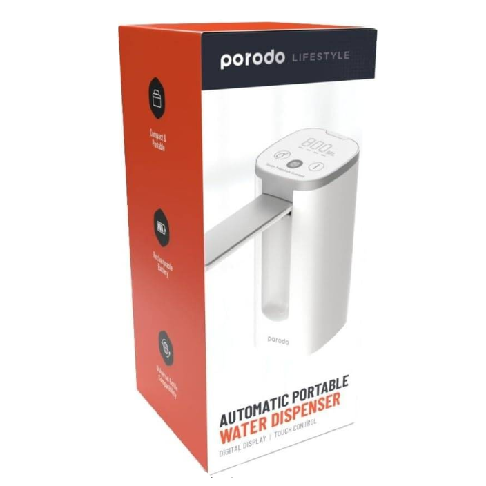 Porodo Lifestyle Mini Water Dispenser with LED Display - White