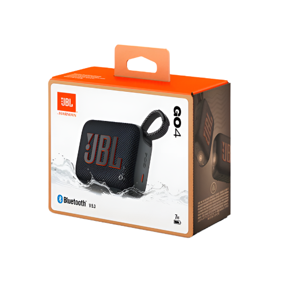 JBL Go 4 Black ,Waterproof and dustproof,  Ultra-portable JBL Pro Sound with punchier bass, Up to 7 hours of playtime plus 2 hours with Playtime Boost,