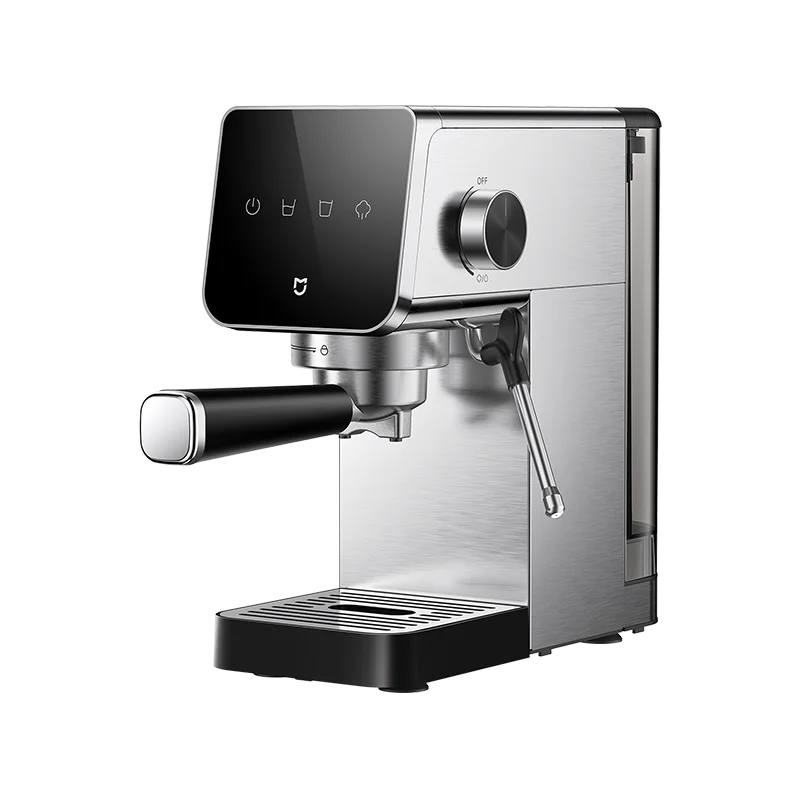 Xiaomi semi-automatic espresso machine with 20 bar pump, compact design, 0.9L tank, and 1350W power for rich coffee brewing.