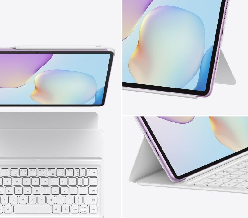 Huawei MatePad 11.5 tablet with 13MP camera, PaperMatte finish, 10100mAh battery, and 40W charging port.