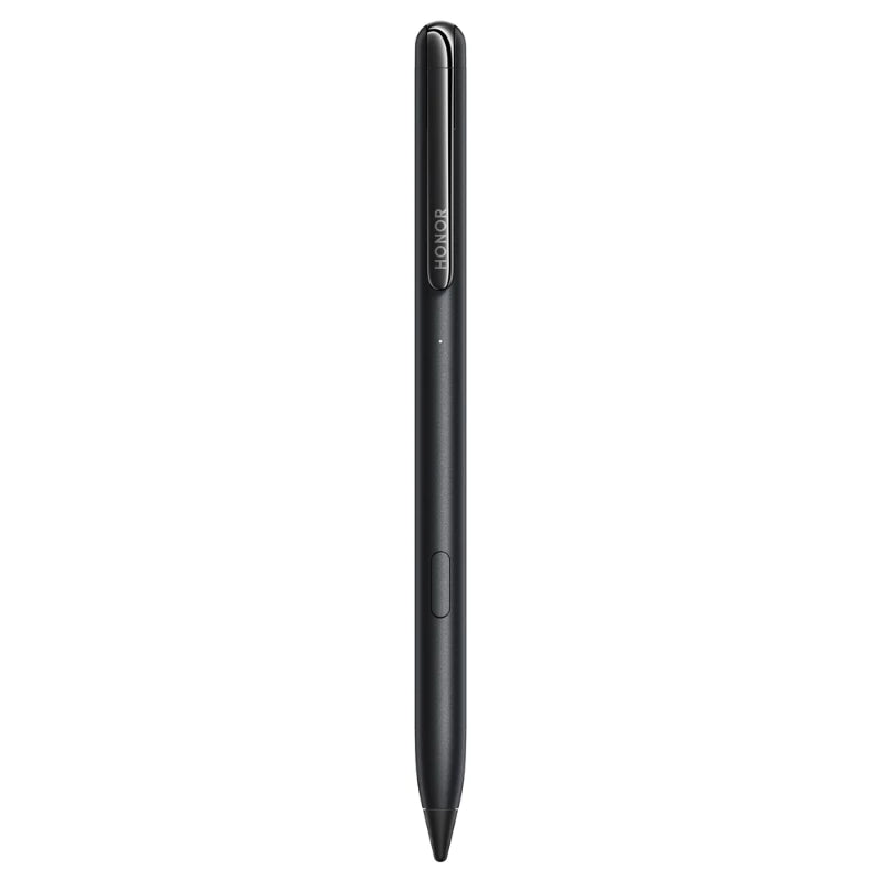 Honor Magic Pen for foldable devices, showing a sleek pencil drawing with the stylus held above a digital screen.