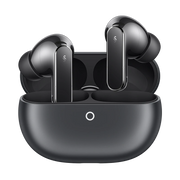 Huawei FreeBuds Pro 5 earbuds with dual-engine active noise cancellation and sleek black design.