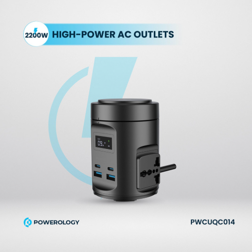 Powerology Magsafe Power Hub PD 65W 2X Universal Sockets 2200W